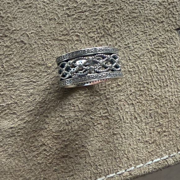 Pandora Silver CZ Lacework Ring - Picture 4 of 5
